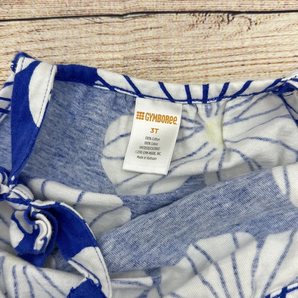 Gymboree Blue and White Floral Romper Sz 3T